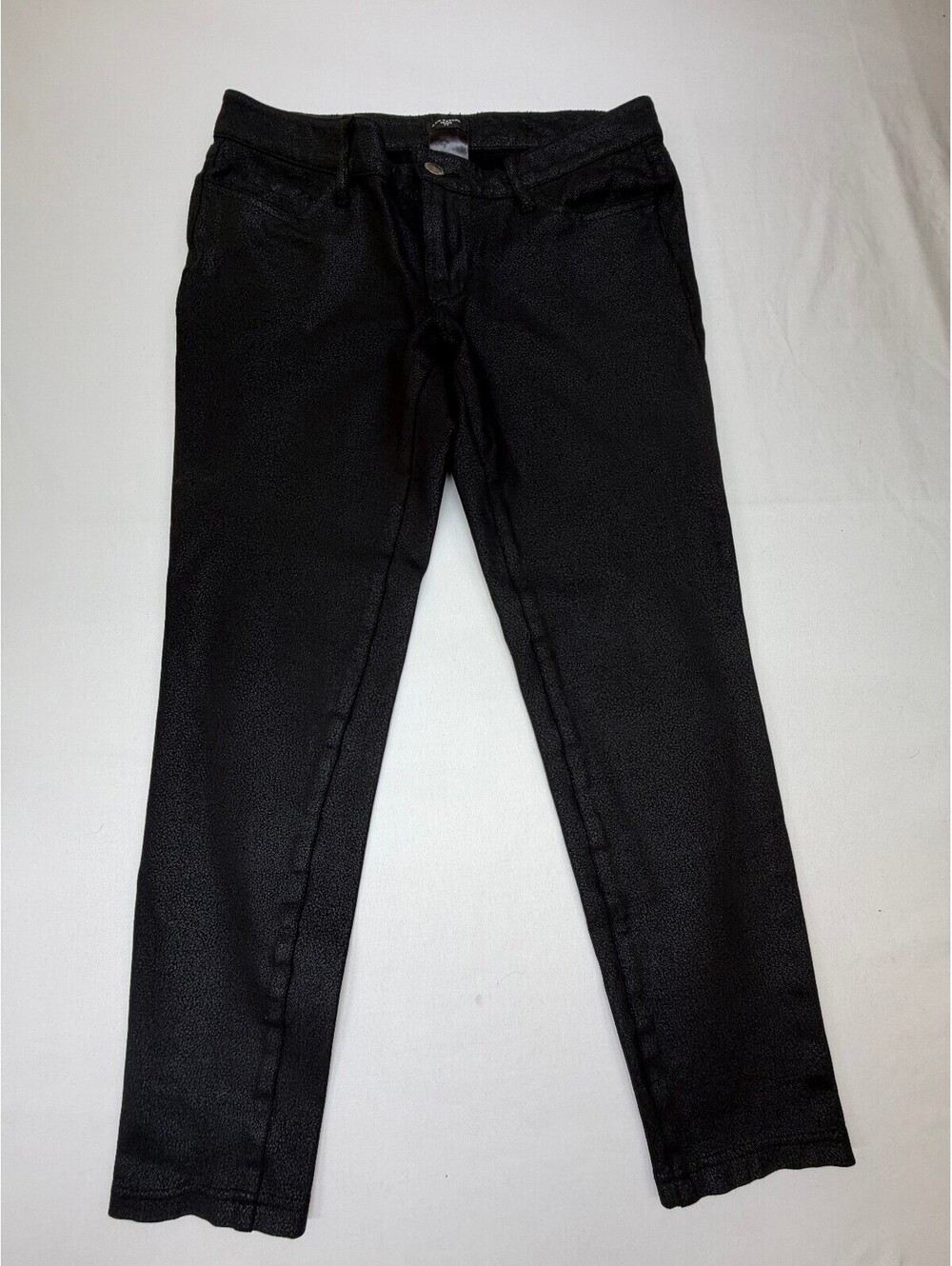 Anna Taylor Women's Skinny Jeans 5-Pocket Low Rise Stretch Shimmer Size 6P Black